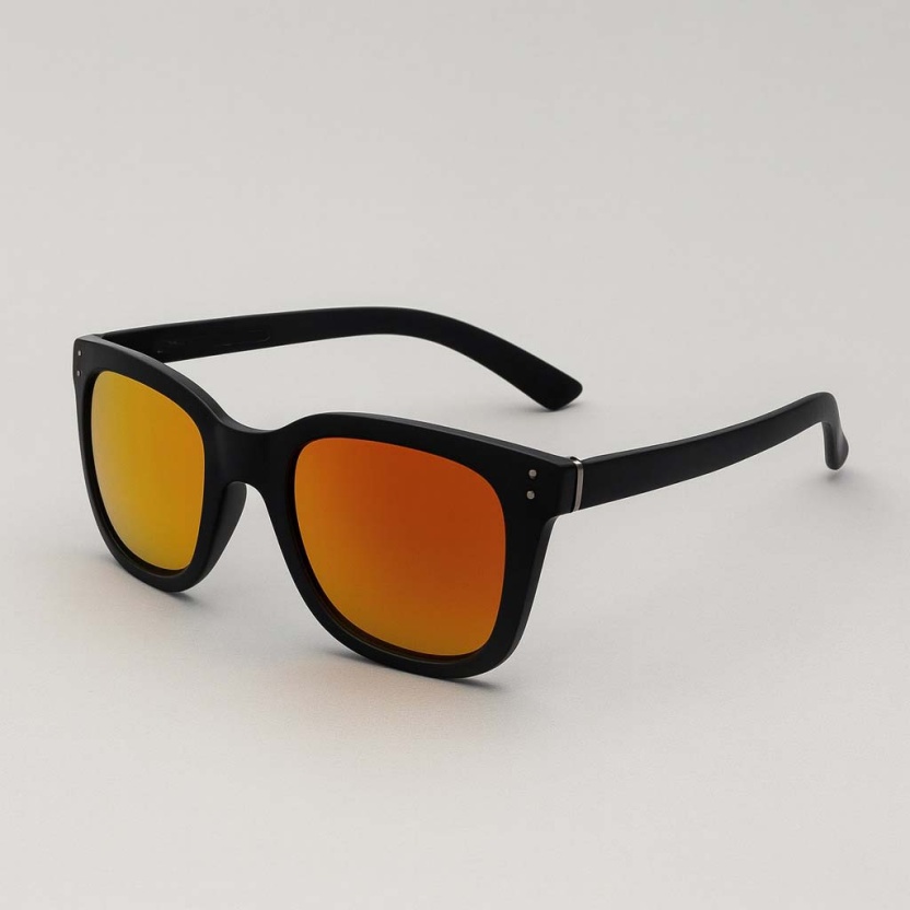Matte black 'Distressed' sunglasses with mirror lenses 2212-02 - Image 2