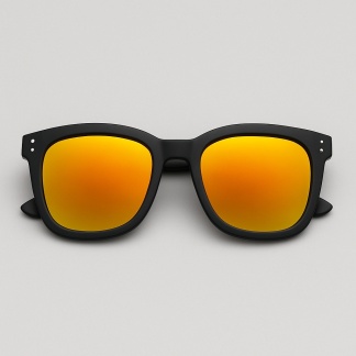 Matte black 'Distressed' sunglasses with mirror lenses 2212-02
