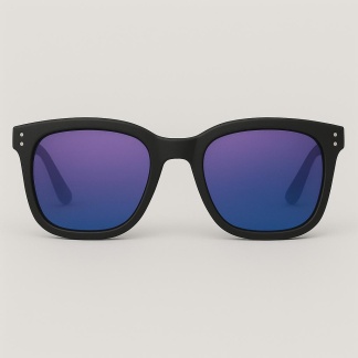 Matte black 'Distressed' sunglasses with subtle mirror lenses 2212-03