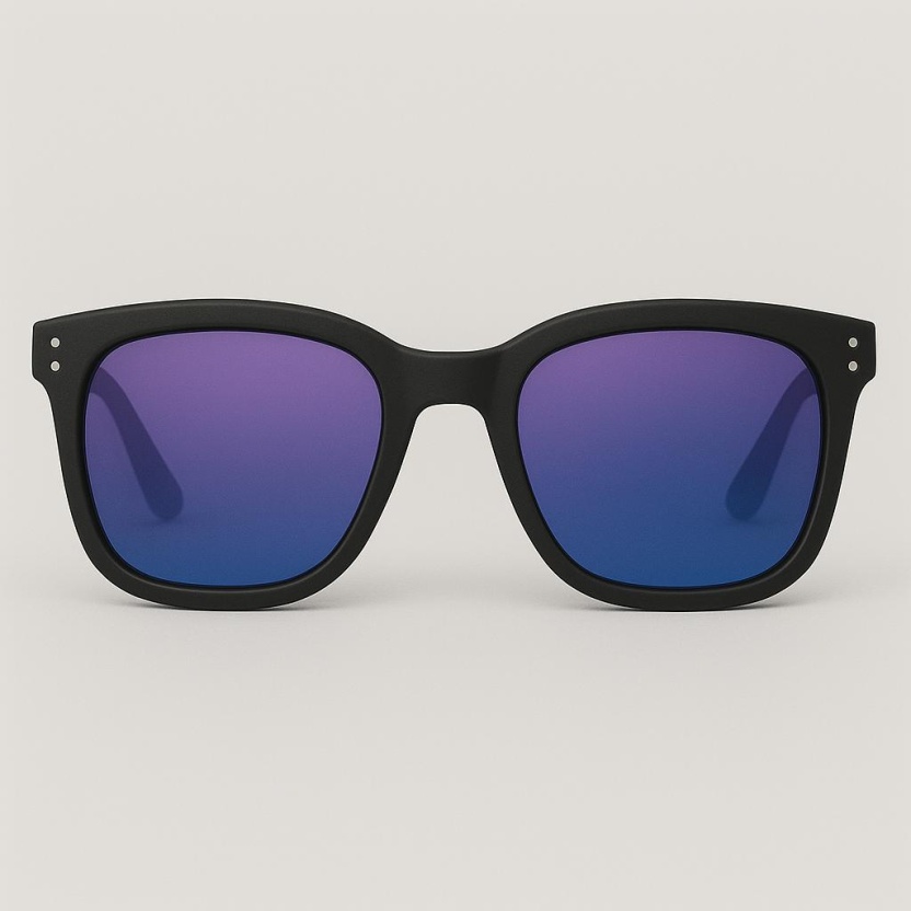 Matte black 'Distressed' sunglasses with subtle mirror lenses 2212-03