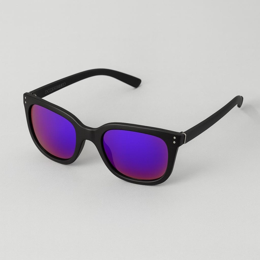 Matte black 'Distressed' sunglasses with subtle mirror lenses 2212-03 - Image 2