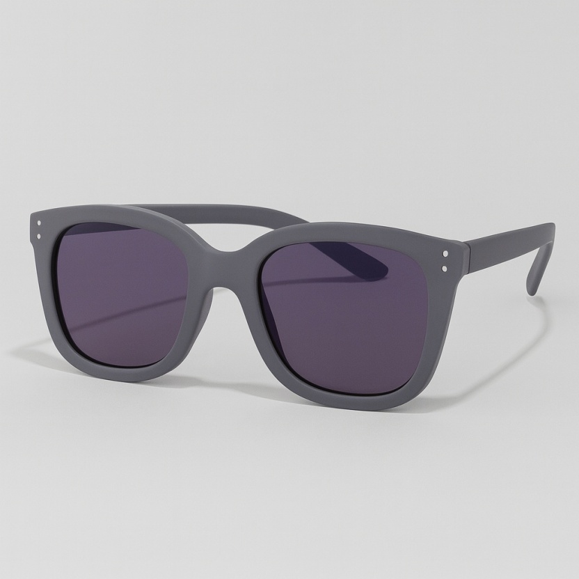 Matte grey 'Distressed' sunglasses with tinted violet lenses 2212-07 - Image 2