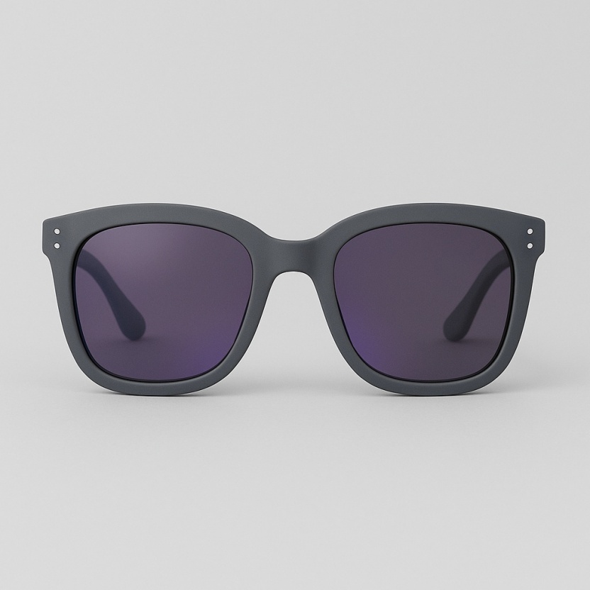 Matte grey 'Distressed' sunglasses with tinted violet lenses 2212-07