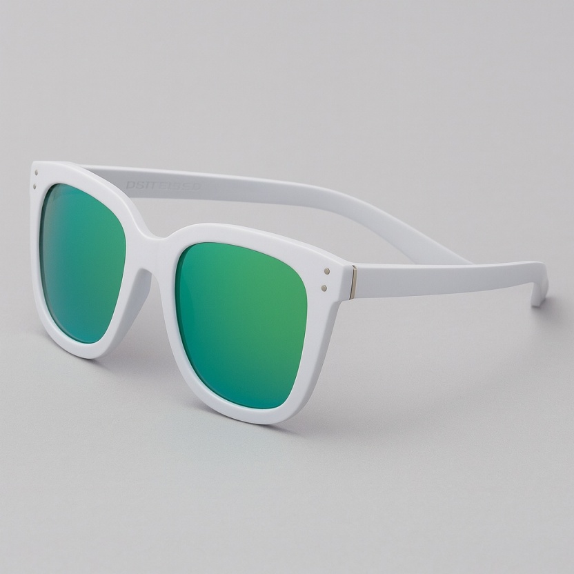 White 'Distressed' sunglasses with mirror lenses 2212-08 - Image 2