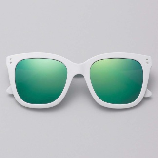 White 'Distressed' sunglasses with mirror lenses 2212-08