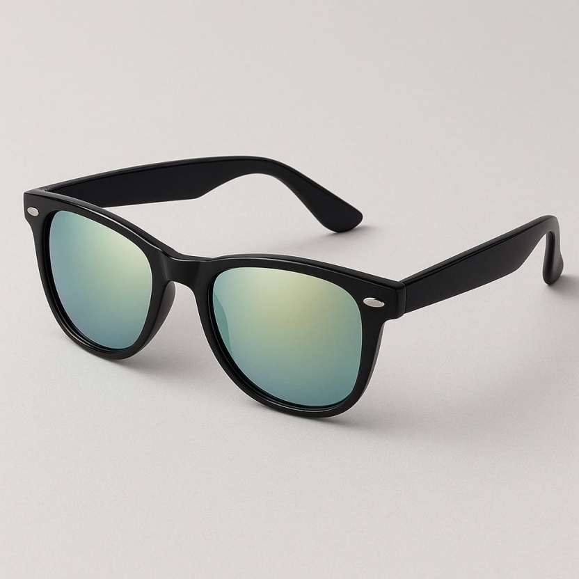 Black 'Distressed' sunglasses with mirror lenses 2215-041 - Image 2