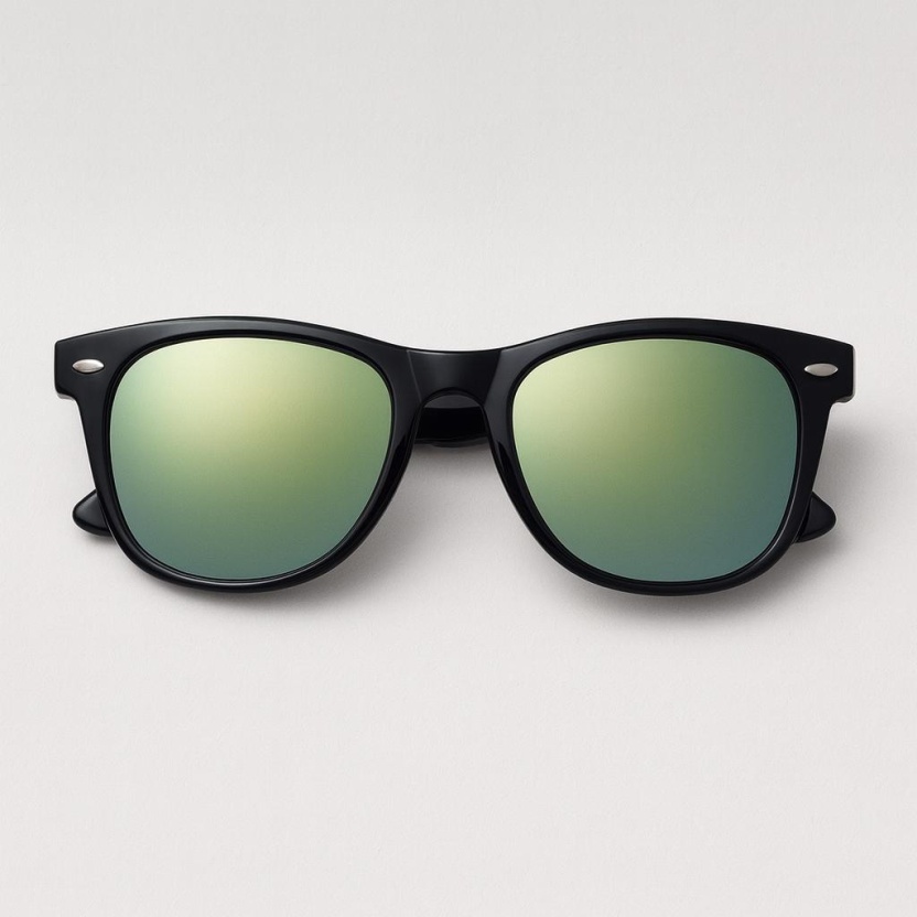 Black 'Distressed' sunglasses with mirror lenses 2215-041