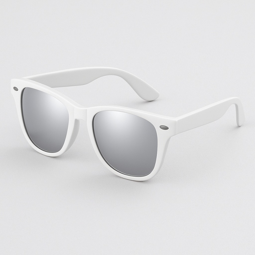 White 'Distressed' sunglasses with mirror lenses 2215-WSSI - Image 2