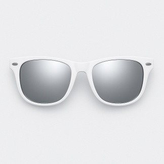 White 'Distressed' sunglasses with mirror lenses 2215-WSSI
