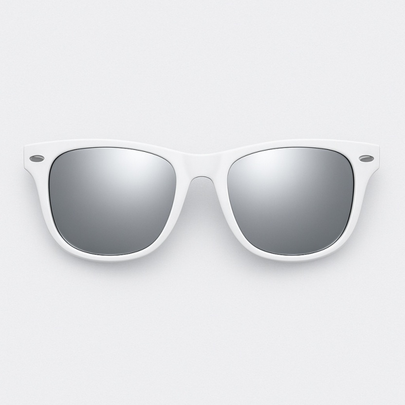 White 'Distressed' sunglasses with mirror lenses 2215-WSSI