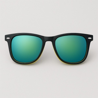 Black/yellow 'Distressed' sunglasses with mirror lenses 2217-32