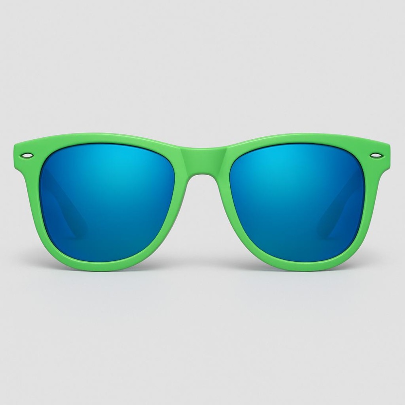 Neon green 'Distressed' sunglasses with mirror lenses 2217-38