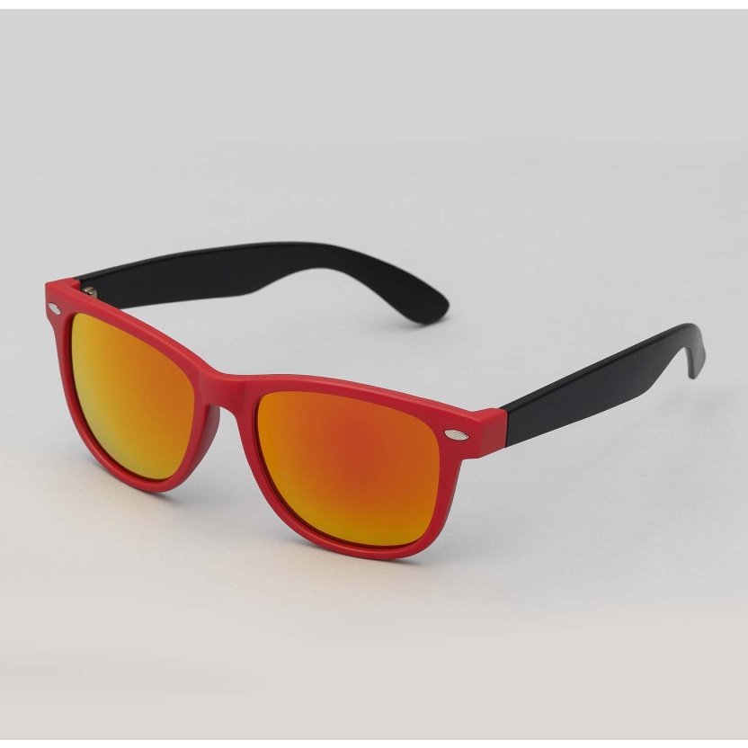 Red 'Distressed' sunglasses with mirror lenses 2217-39 - Image 2