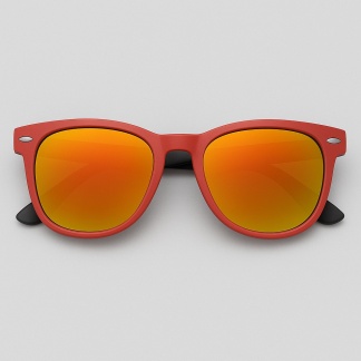 Red 'Distressed' sunglasses with mirror lenses 2217-39