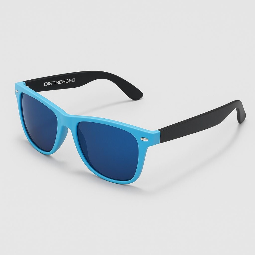 Blue 'Distressed' sunglasses with blue lenses 2217-40 - Image 2