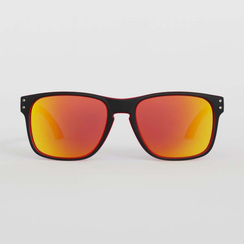 Black/red 'Distressed' sunglasses with mirror lenses 2220-24
