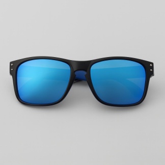 Black/blue 'Distressed' sunglasses with mirror lenses 2220-25