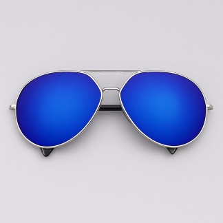 Silver 'Distressed' aviator sunglasses with mirror lenses 2222-14