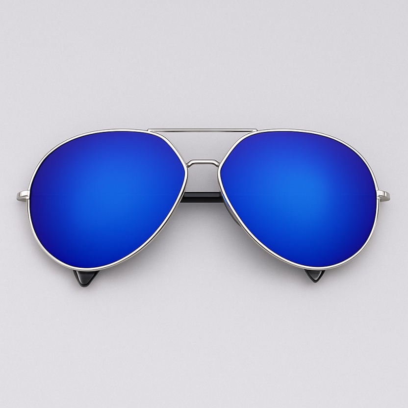 Silver 'Distressed' aviator sunglasses with mirror lenses 2222-14