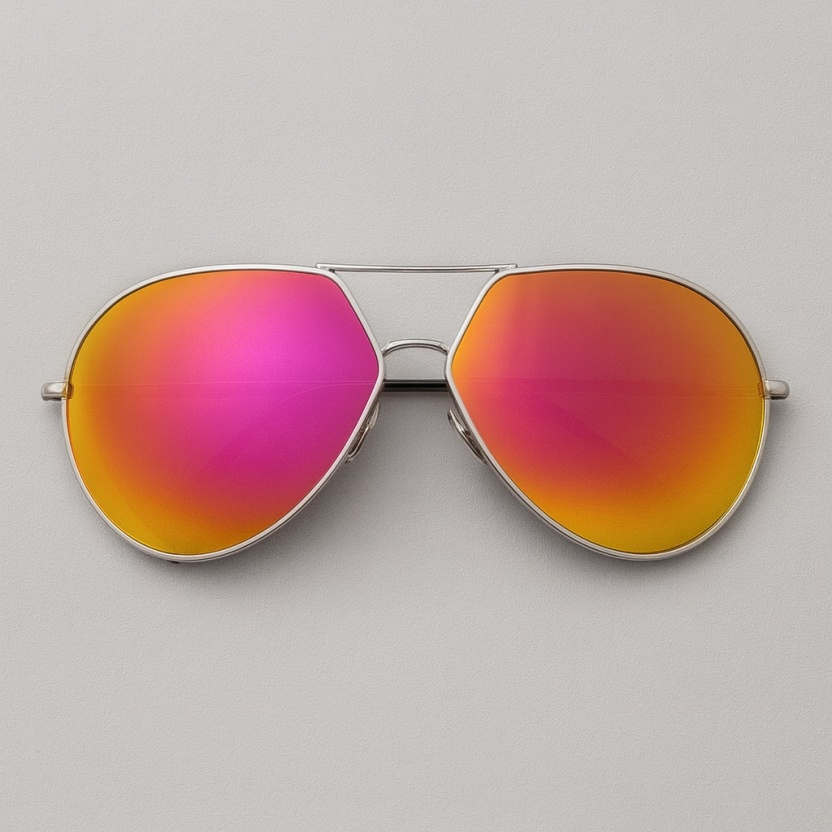 Silver 'Distressed' aviator sunglasses with mirror lenses 2222-15