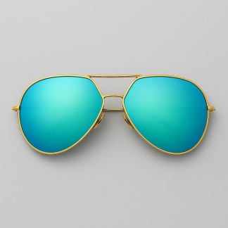 Gold 'Distressed' aviator sunglasses with mirror lenses 2222-17