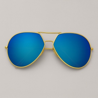 Gold 'Distressed' aviator sunglasses with blue lenses 2222-18