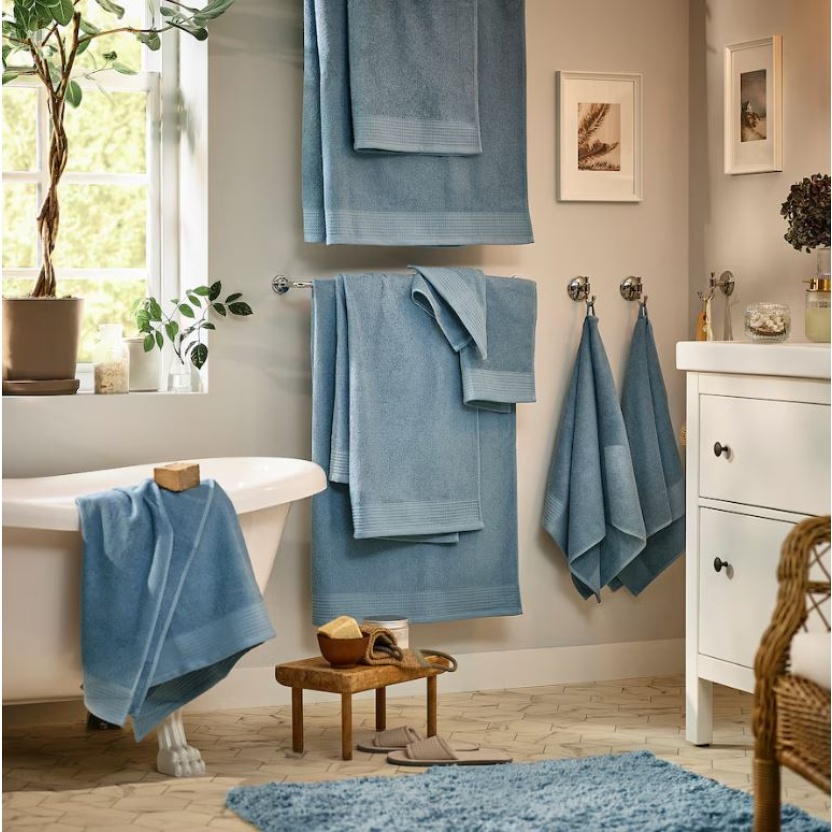4-pack blauwe gezichtsdoekjes 30x30 cm – 460 g/m² - Afbeelding 4