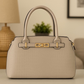 Light grey elegant embossed Mihella handbags for women