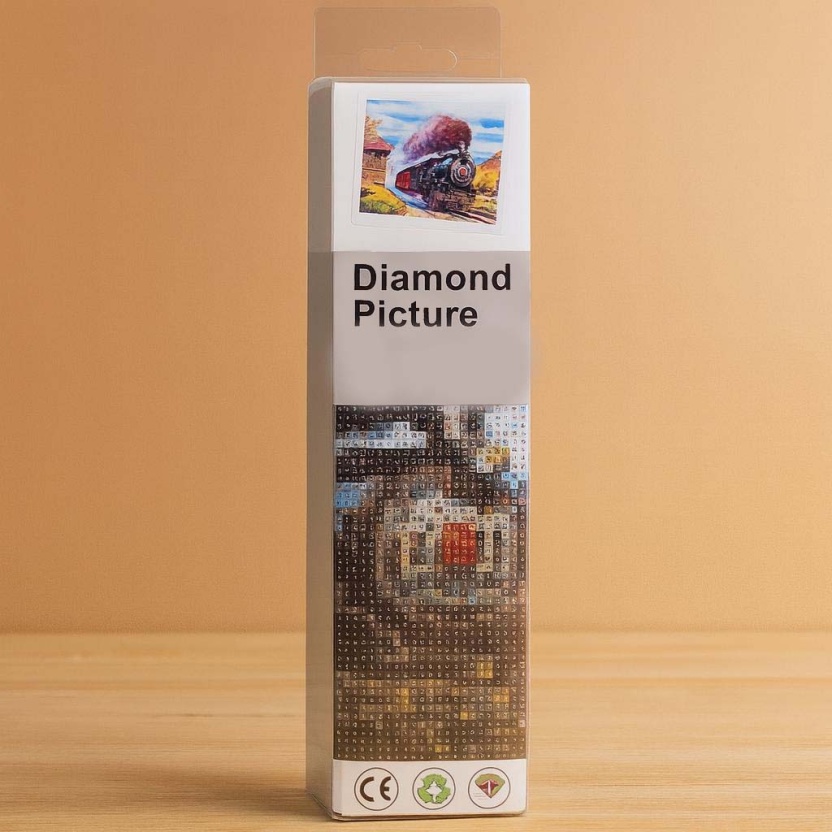 DIY - Diamond painting stoomtrein - 30x40cm - Afbeelding 2