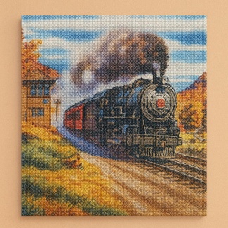 DIY - Diamond painting stoomtrein - 30x40cm
