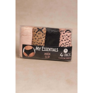Ondergoed - Mix van verschillende 4-packs midi-slips voor dames