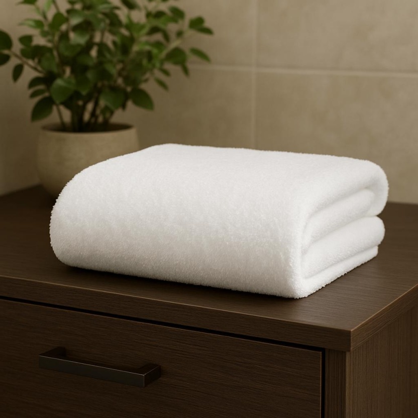 White bath towels 70x143cm – 520GSM - Image 2
