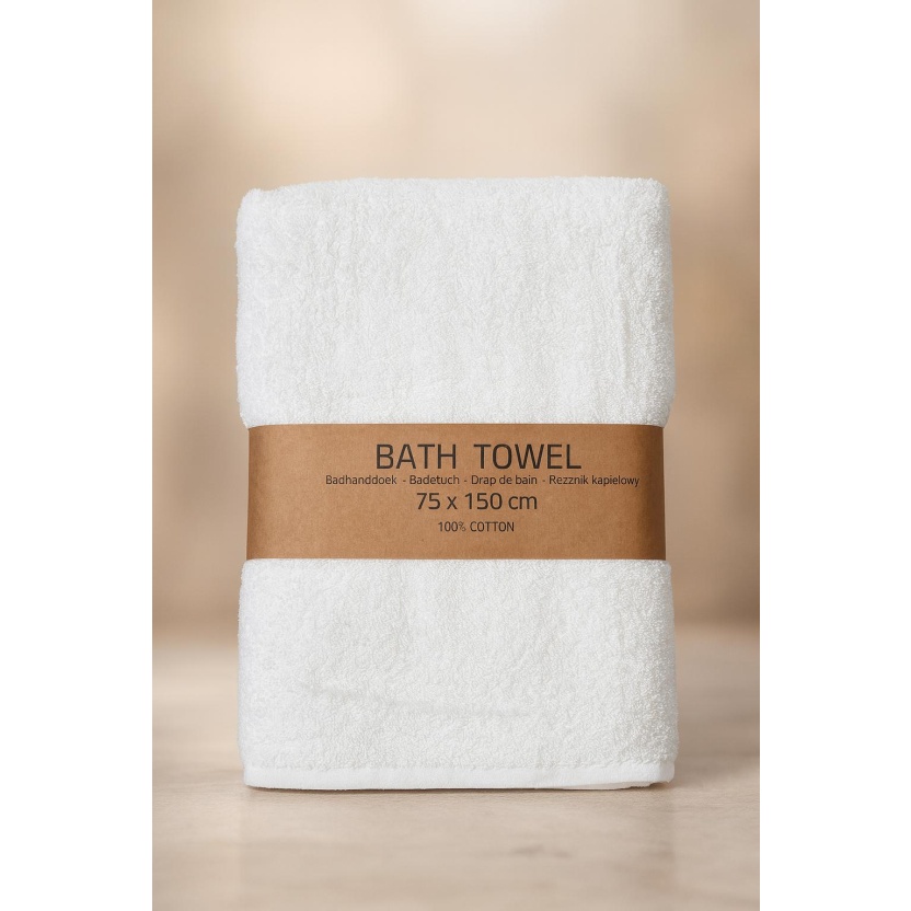 White bath towels 75x150cm – 456GSM - Image 4