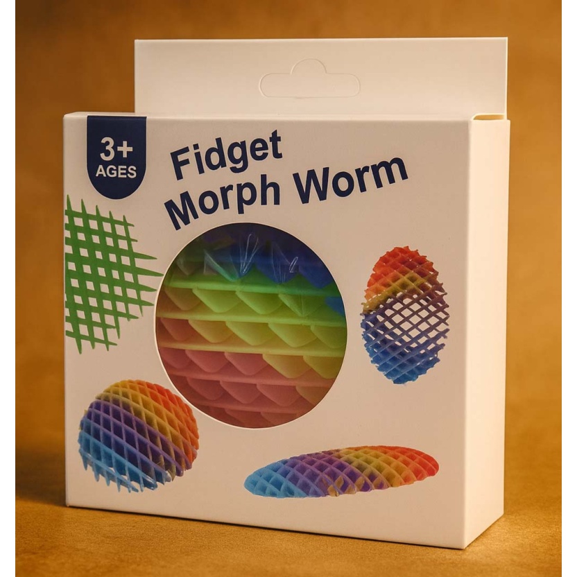Rainbow fidget morph worms - glow in the dark - Image 4