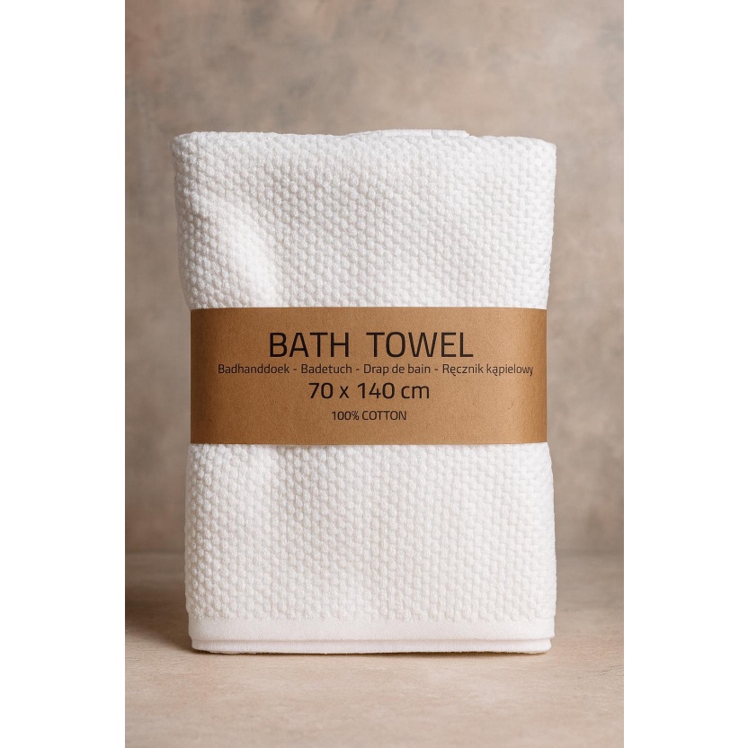 White bath towels with texture 70x140cm – 469GSM