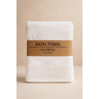 White bath towels with trim 70x140cm – 469GSM