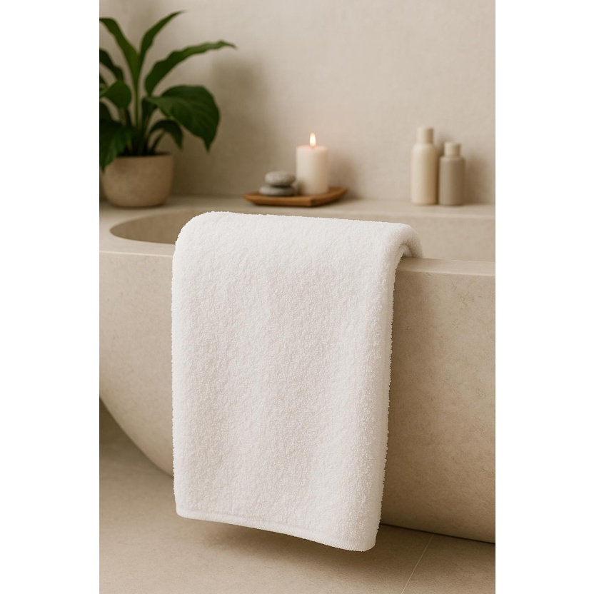 White bath towels 70x140cm – 469GSM - Image 2