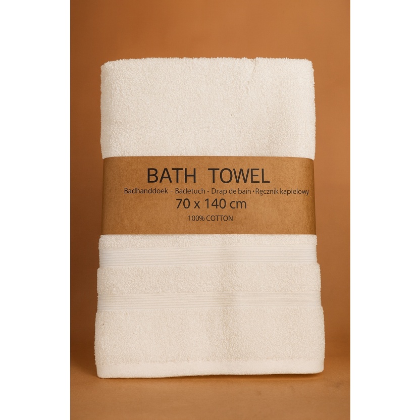 White bath towels with two trims 70x140cm – 469GSM