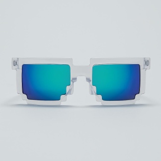 Doorschijnende 'Distressed' pixel zonnebrillen 2203-BLGR