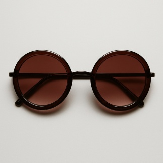 Brown round 'Distressed' vintage-inspired sunglasses 2207-02
