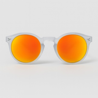 Frosted round 'Distressed' sunglasses with mirror lenses 2209-09