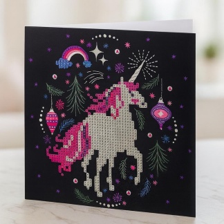 Diamond Painting dubbele wenskaarten eenhoorn 18x18cm