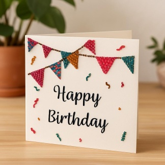 Diamond painting dubbele wenskaarten verjaardagswensen 18x18cm