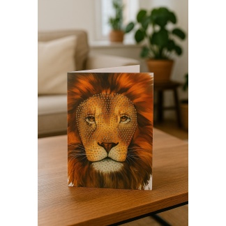 Dubbele wenskaarten diamond painting leeuw 13x18cm