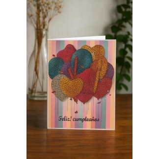 Diamond painting dubbele wenskaarten verjaardagswensen 13x18cm