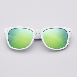 Witte 'Distressed' zonnebrillen met geel/blauwe glazen 2215-09