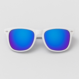 White 'Distressed' sunglasses with mirror lenses 2215-11