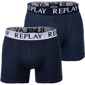 2-pack marineblauwe Replay herenboxershorts