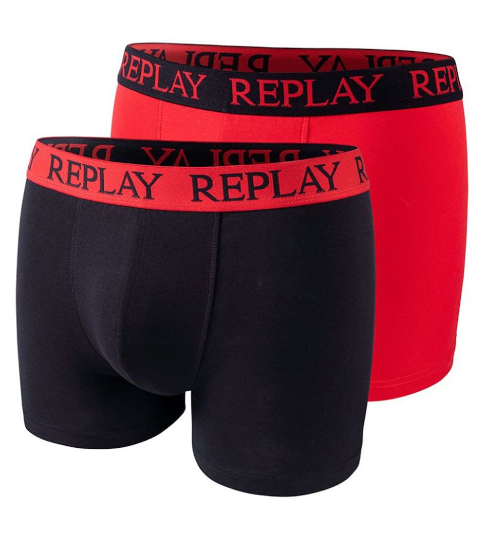 2-Pack red and black Replay men's boxershorts - Image 2