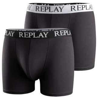 2-pack zwarte Replay herenboxershorts maat XXL